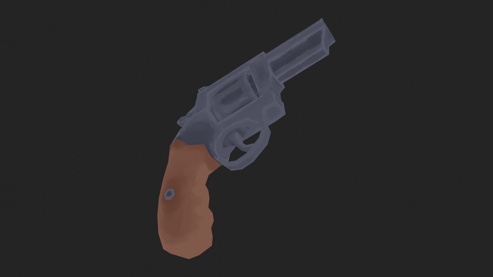 Painterly Short Revolver Low-poly 3D model_2