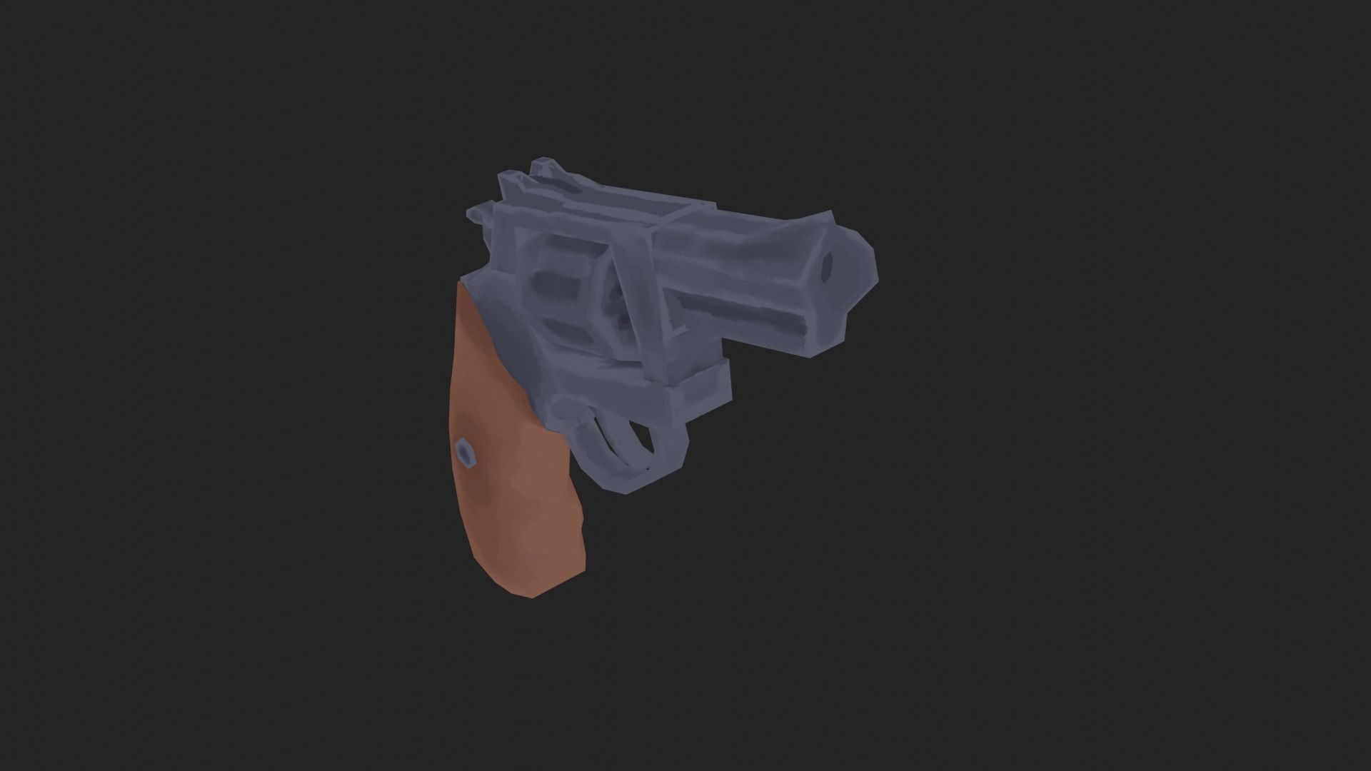 Painterly Short Revolver Low-poly 3D model_1