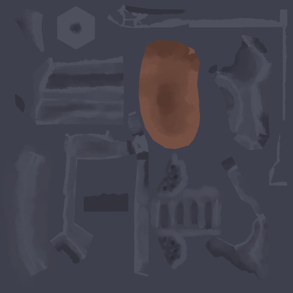 Painterly Short Revolver Low-poly 3D model_8