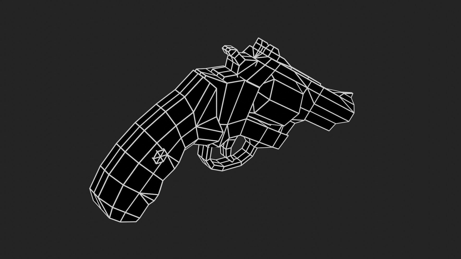 Painterly Short Revolver Low-poly 3D model_7