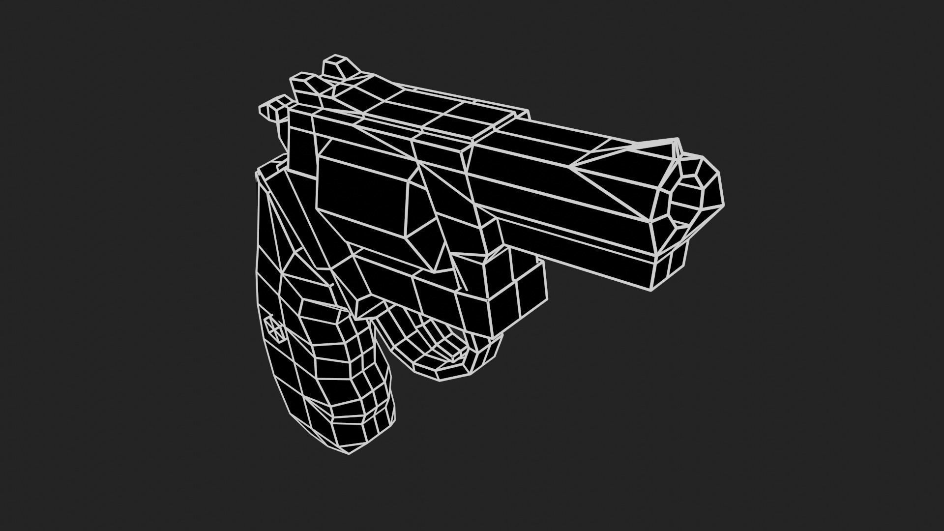 Painterly Short Revolver Low-poly 3D model_6