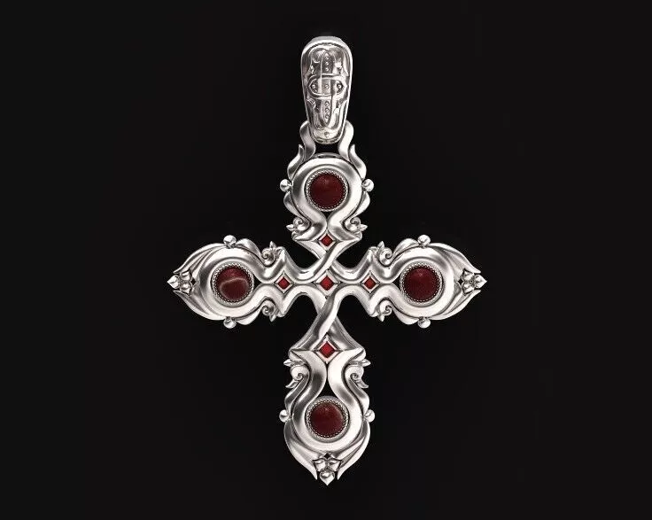 pedant cross with patterns ornament cabochon celtic style 659 3D print model