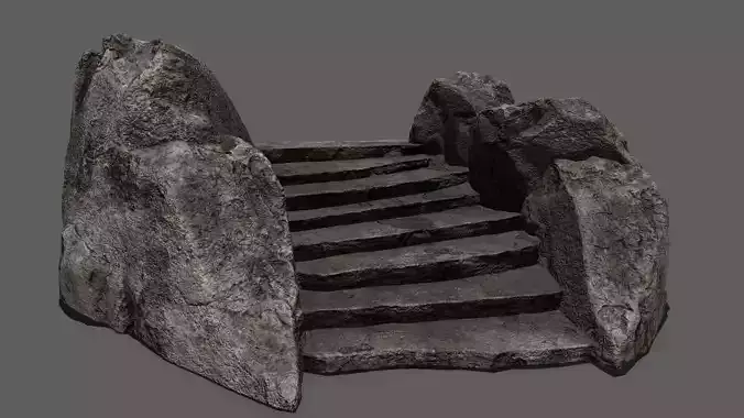 Stairs set of made out of rocks