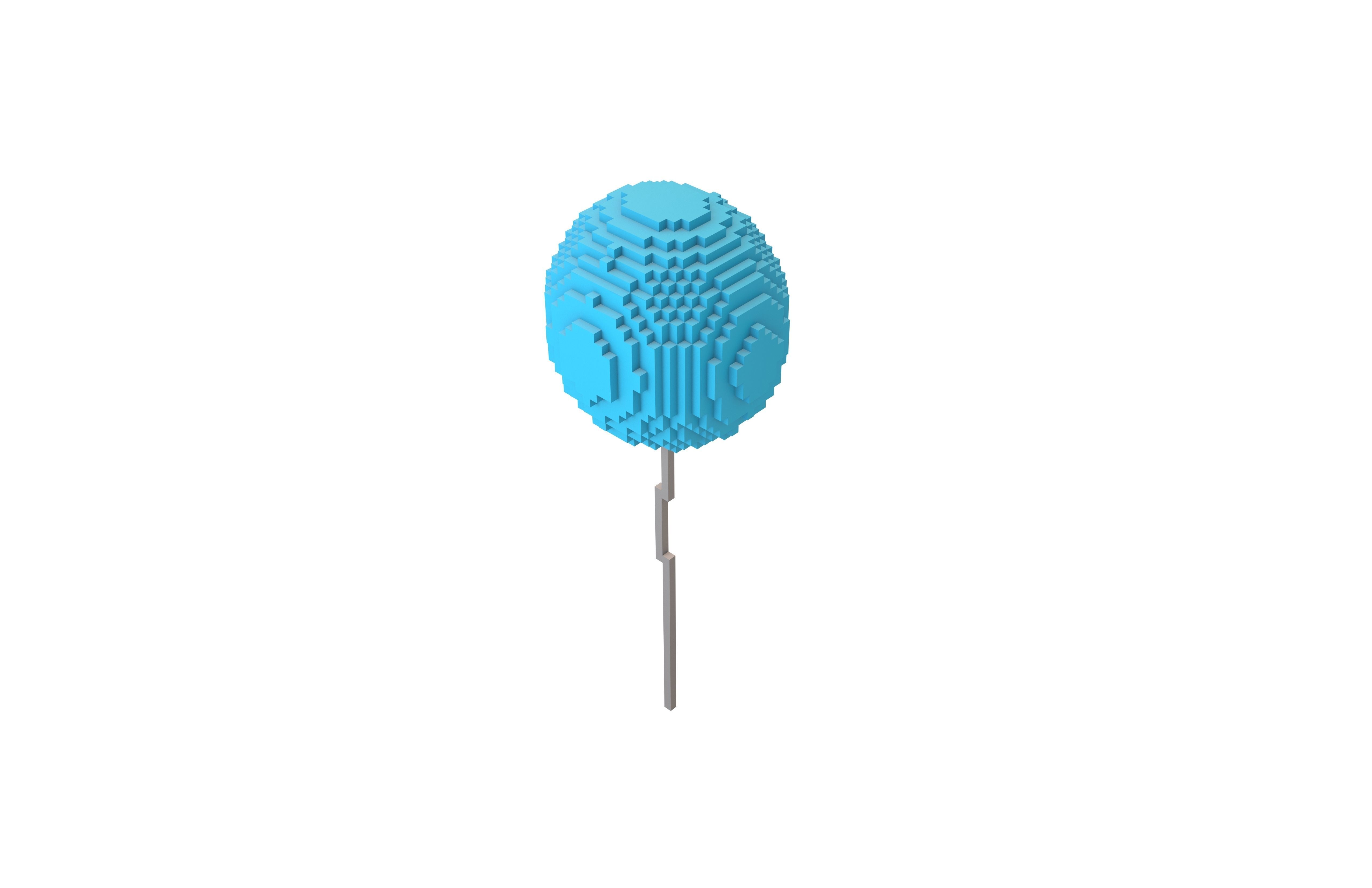 Voxel Balloons V1 012 Low-poly 3D model_2