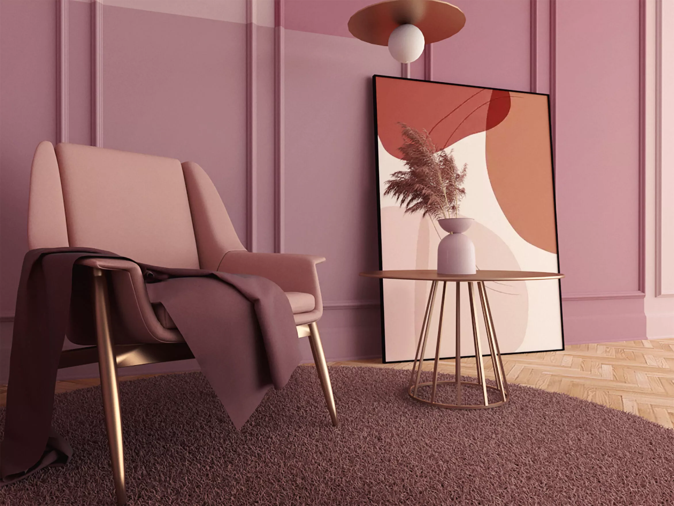 Pink Model Design Furniture Set 3D model