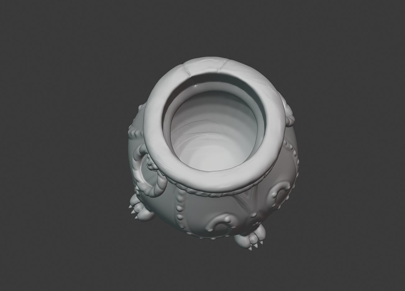 Halloween Witch  decorated with  paws cauldron 3D print model_6