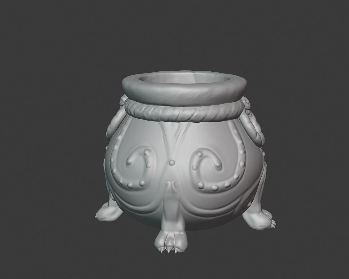 Halloween Witch  decorated with  paws cauldron 3D print model_7