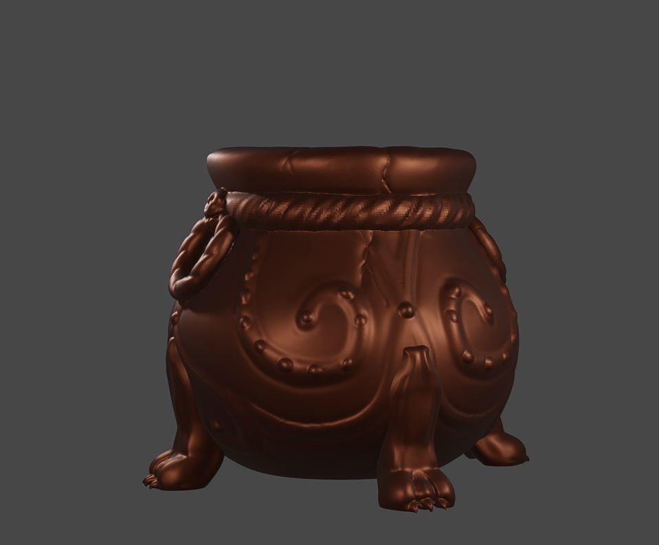 Halloween Witch  decorated with  paws cauldron 3D print model_4
