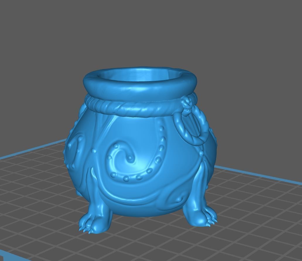 Halloween Witch  decorated with  paws cauldron 3D print model_2
