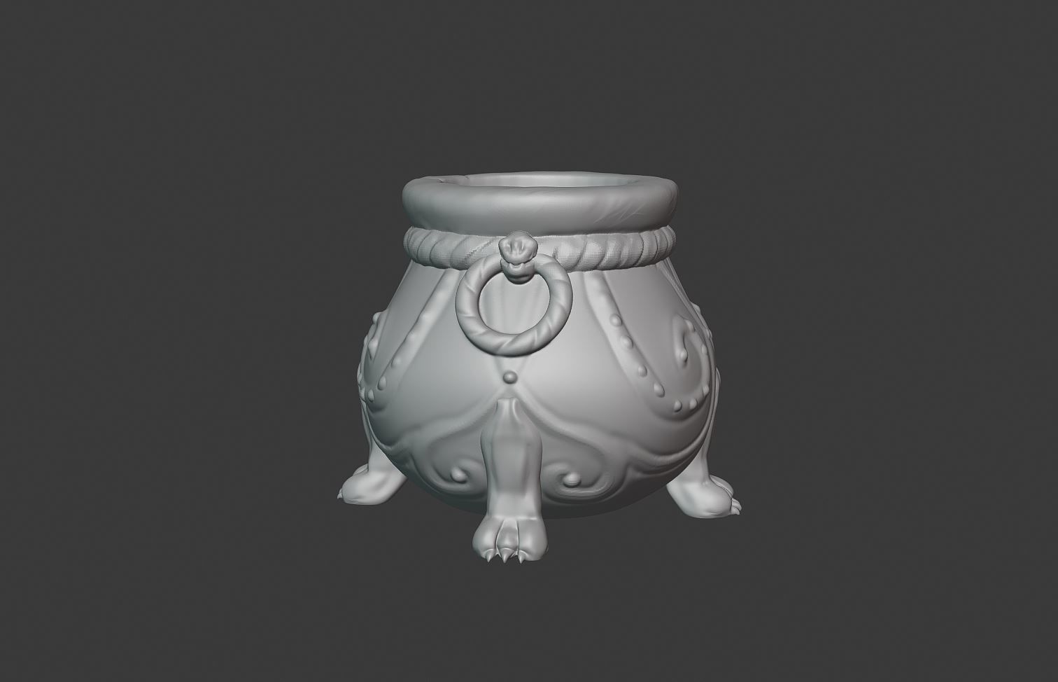 Halloween Witch  decorated with  paws cauldron 3D print model_5