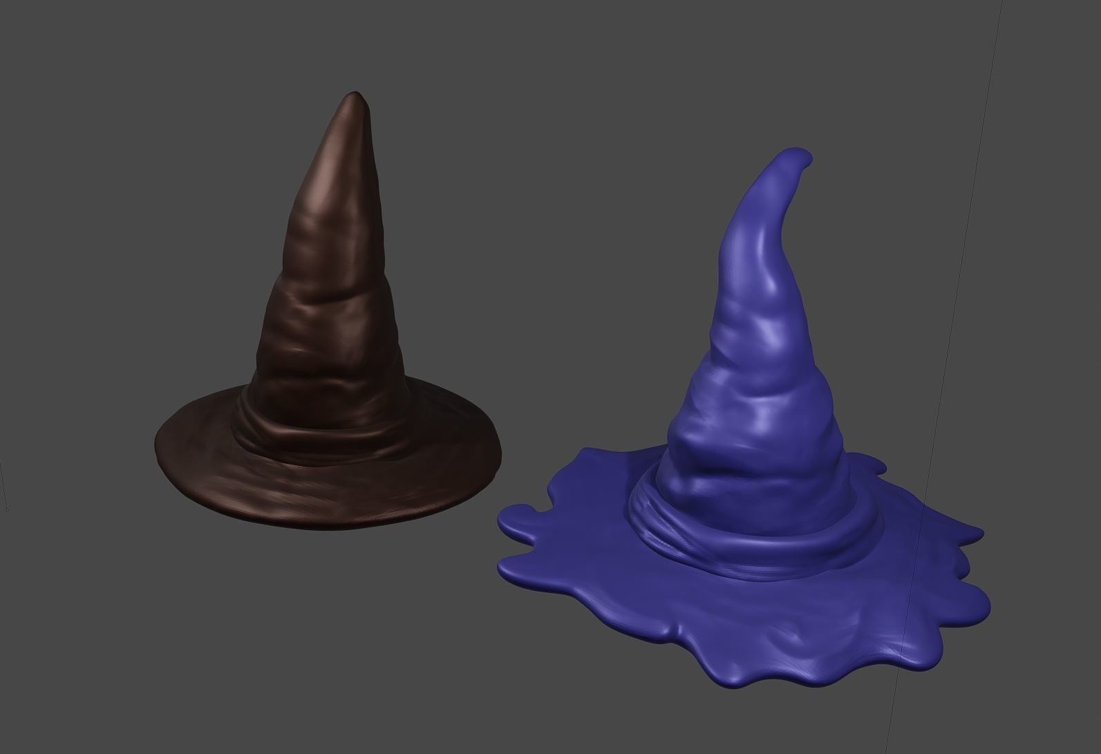 2 Witch Hats for printing  customizing Halloweendecor high poly 3D print model_4