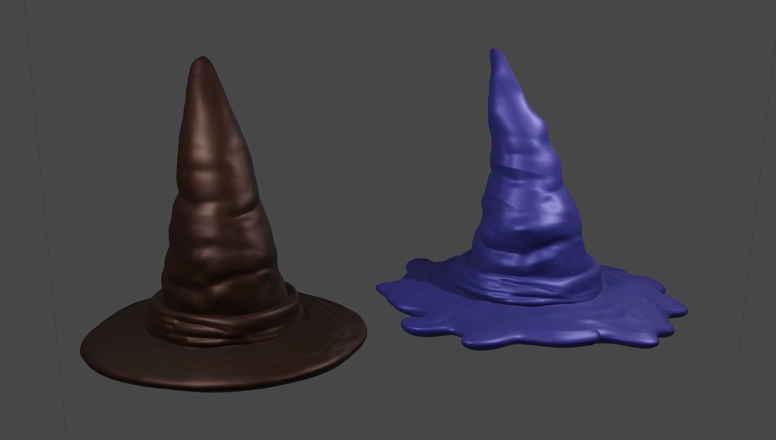2 Witch Hats for printing  customizing Halloweendecor high poly 3D print model_1