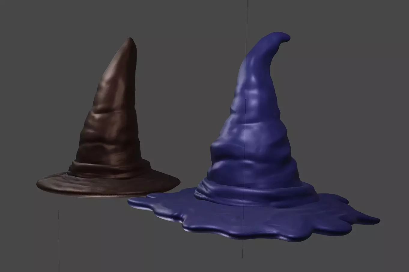 2 Witch Hats for printing  customizing Halloweendecor high poly 3D print model_0