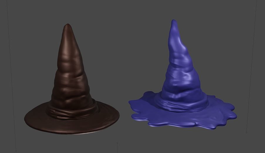 2 Witch Hats for printing  customizing Halloweendecor high poly 3D print model_5