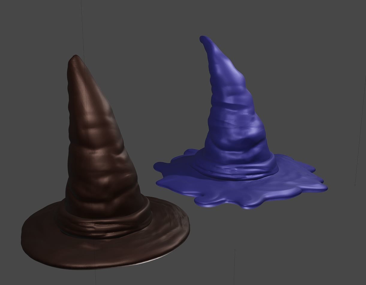 2 Witch Hats for printing  customizing Halloweendecor high poly 3D print model_6