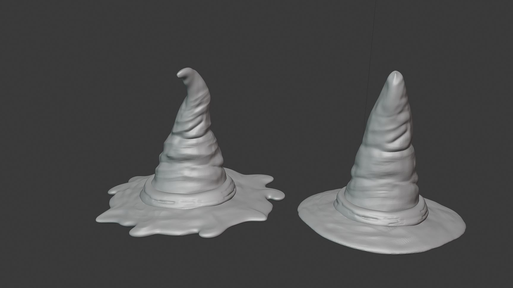 2 Witch Hats for printing  customizing Halloweendecor high poly 3D print model_7