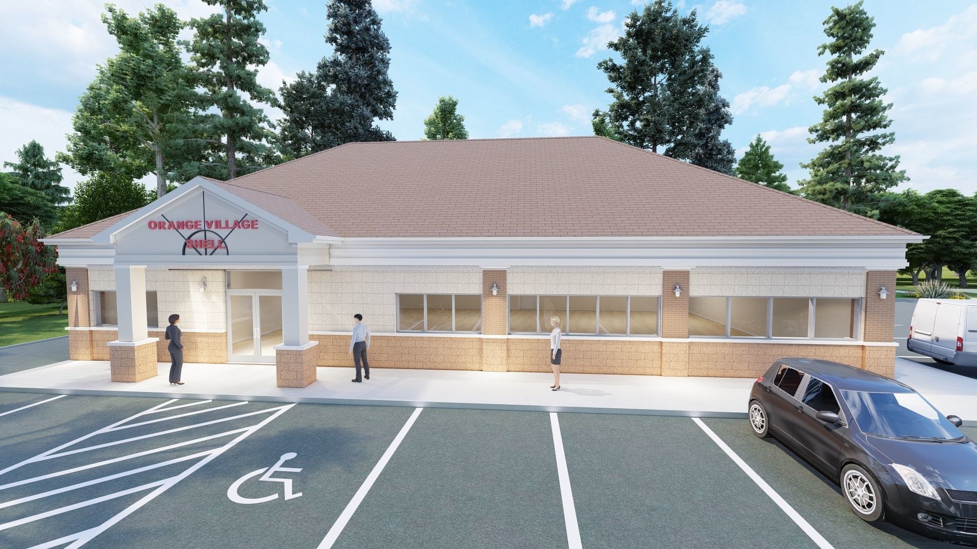 Small Shell Gas Station 3D model_10