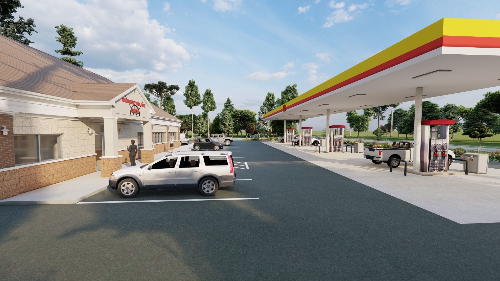Small Shell Gas Station 3D model_17
