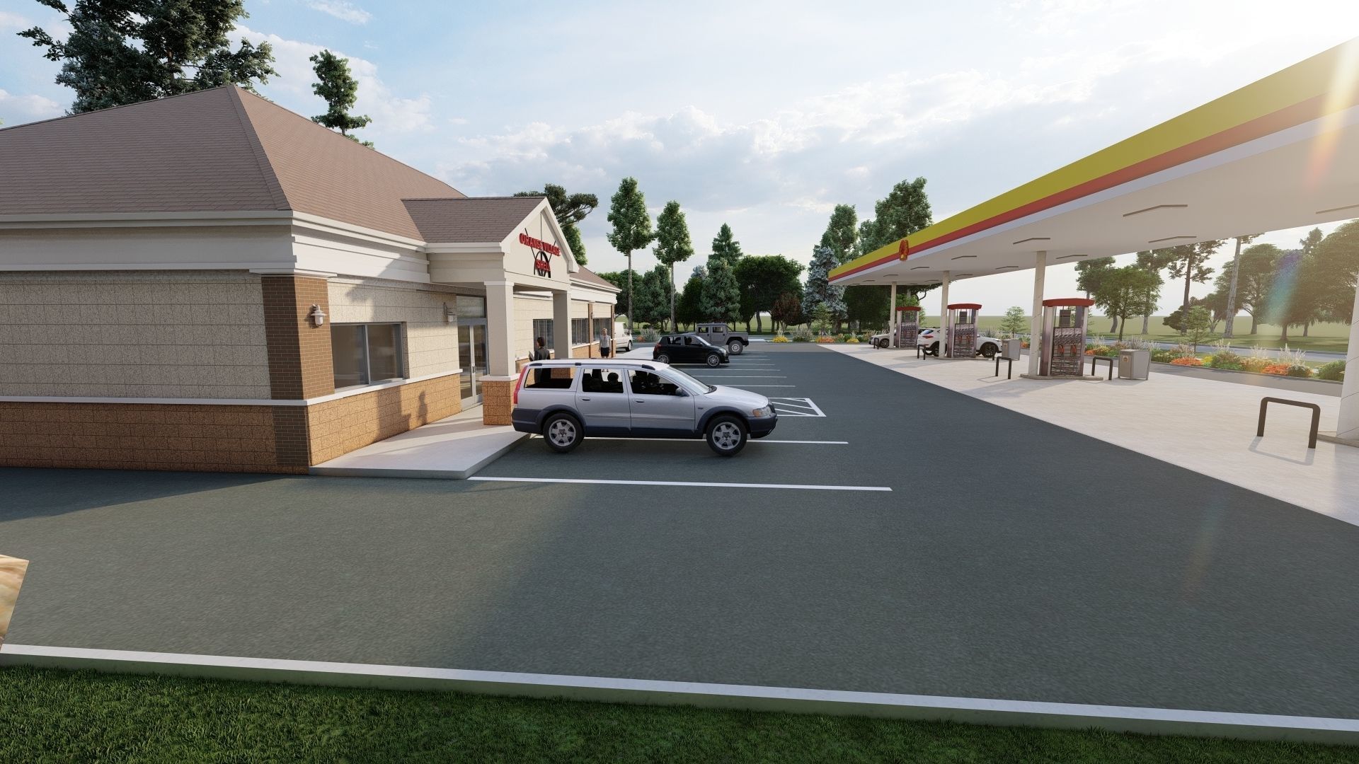 Small Shell Gas Station 3D model_16