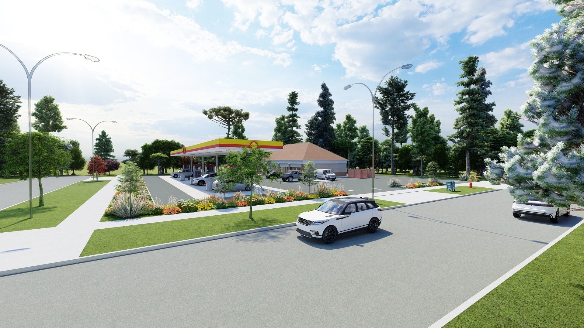 Small Shell Gas Station 3D model_7