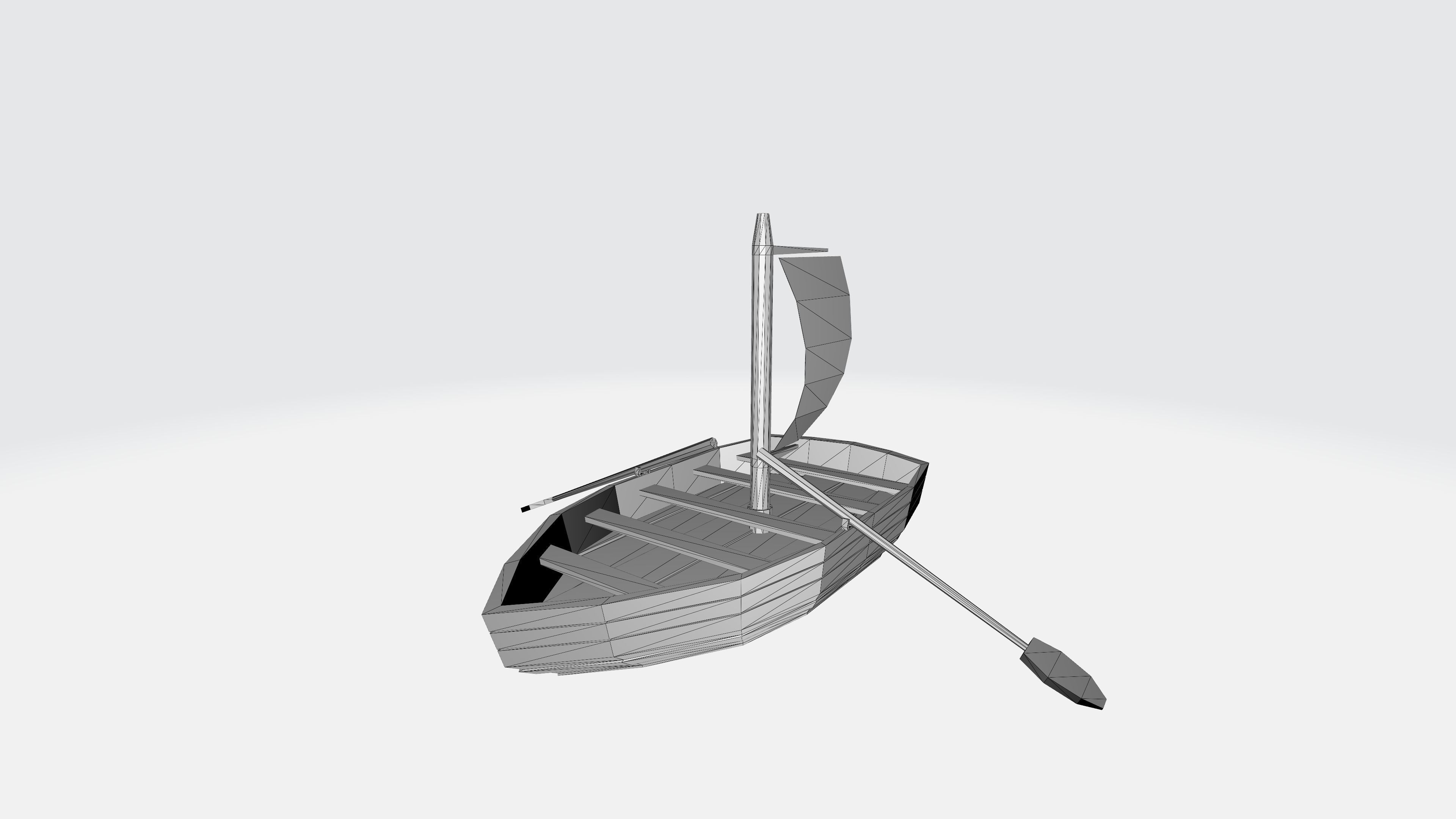 Boat for game low Poly  Low-poly 3D model_6