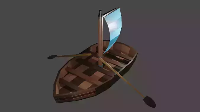Boat for game low Poly 