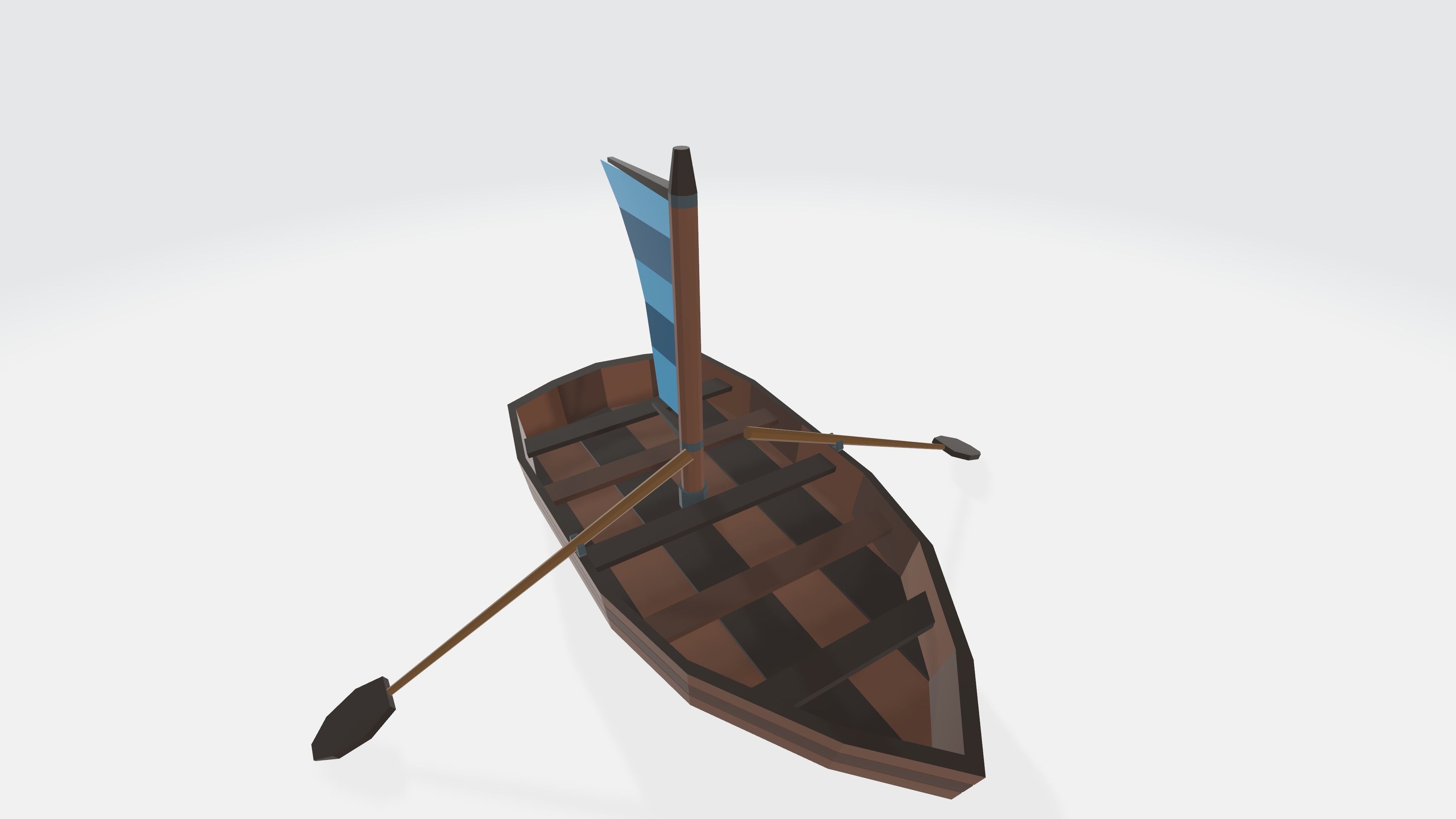 Boat for game low Poly  Low-poly 3D model_5
