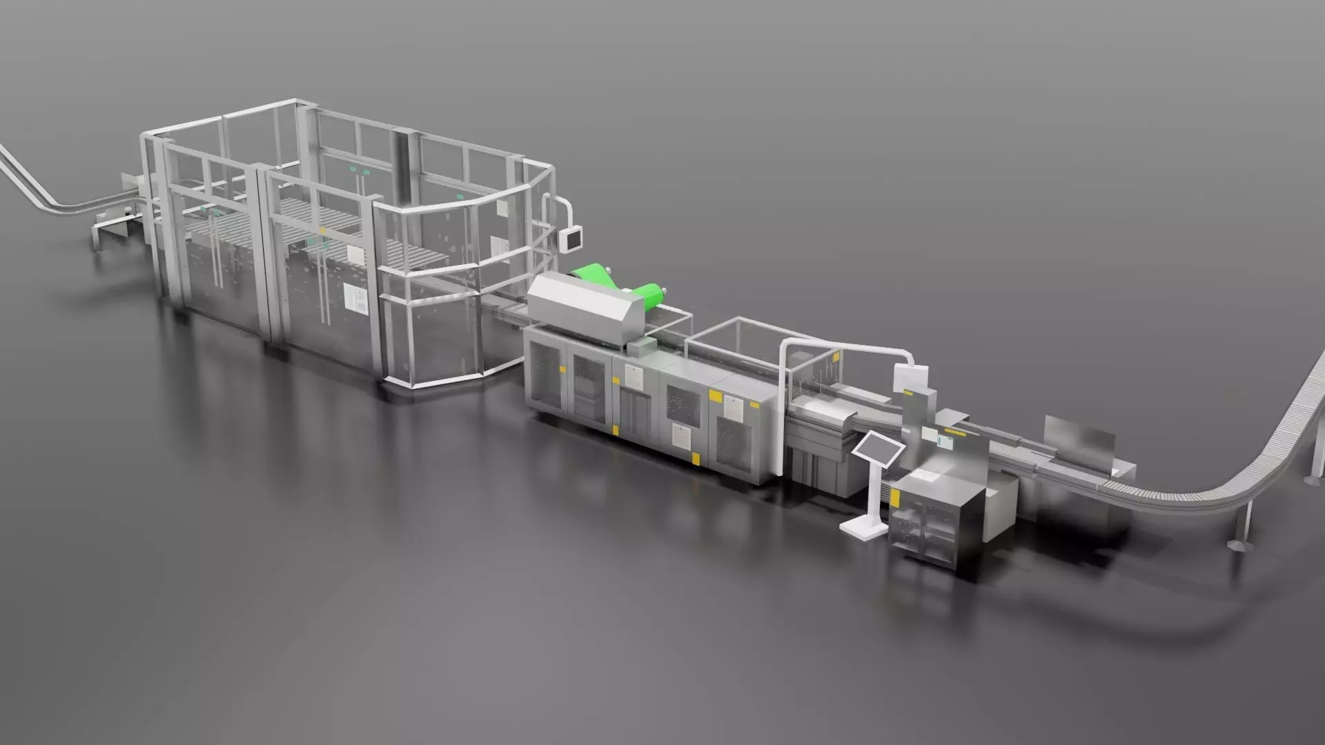 Packaging Line Low-poly 3D model_0