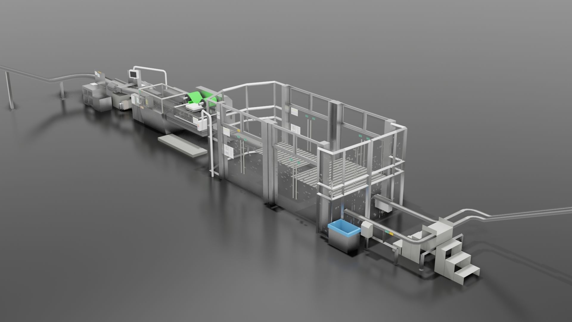 Packaging Line Low-poly 3D model_3