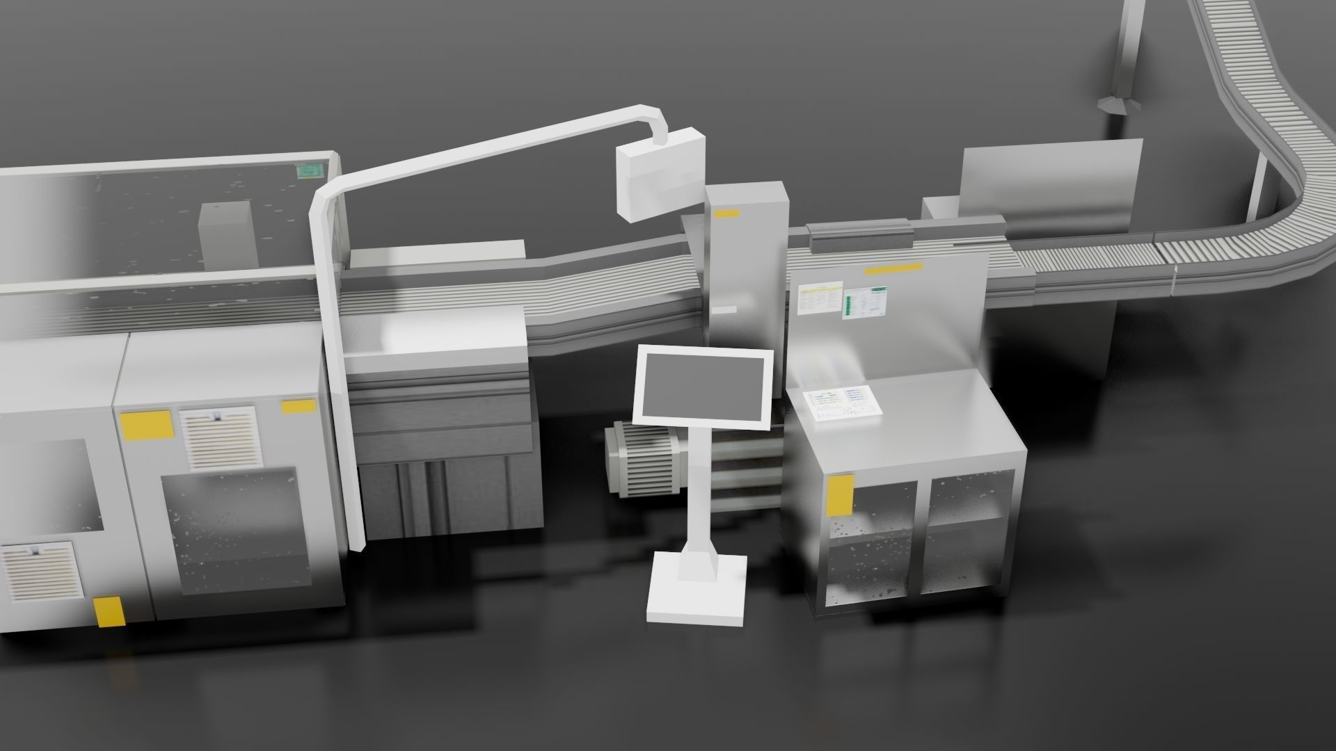 Packaging Line Low-poly 3D model_5