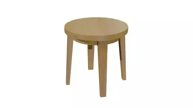 Seet Low-Poly Game-Ready round wooden stool