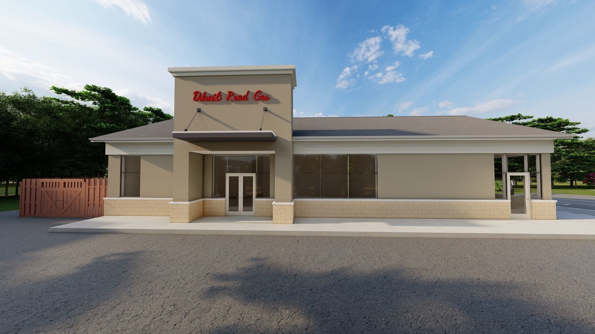 Small Sunoco Gas Station 3D model_7