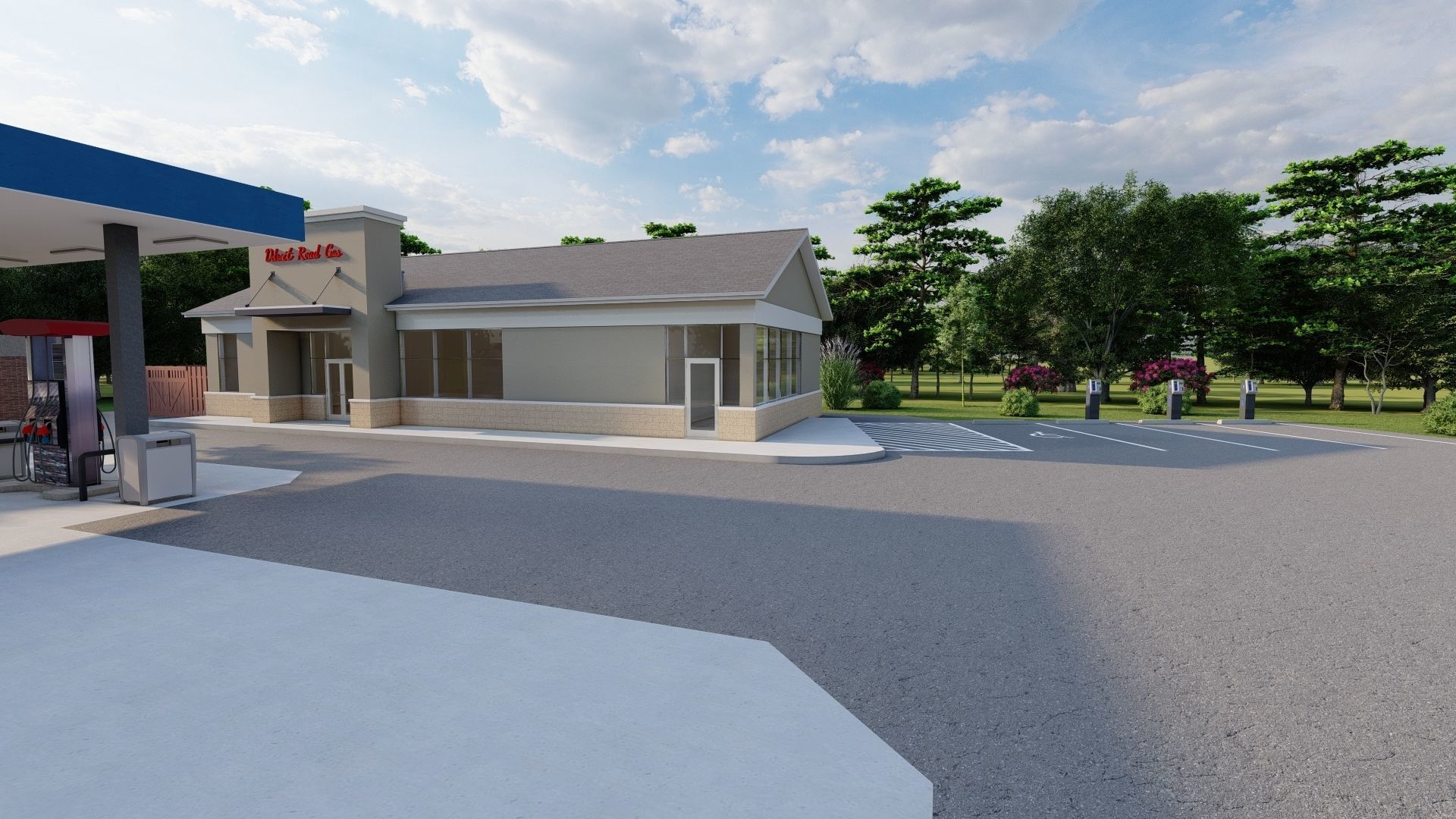 Small Sunoco Gas Station 3D model_4