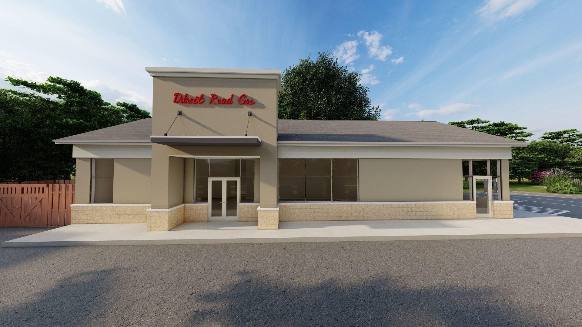 Small Sunoco Gas Station 3D model_8