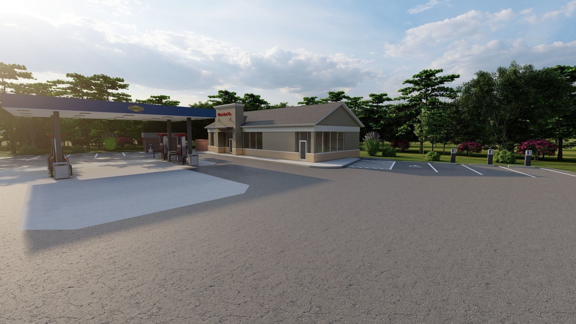 Small Sunoco Gas Station 3D model_5