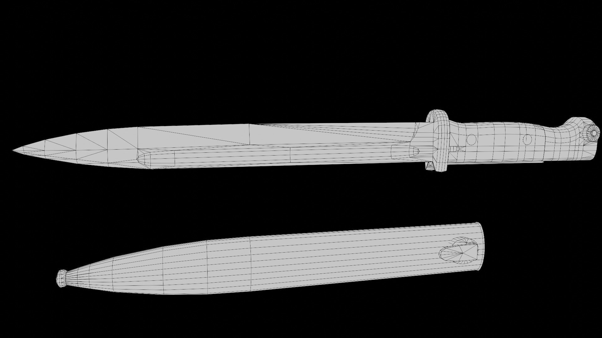 k98 bayonet Low-poly 3D model_19