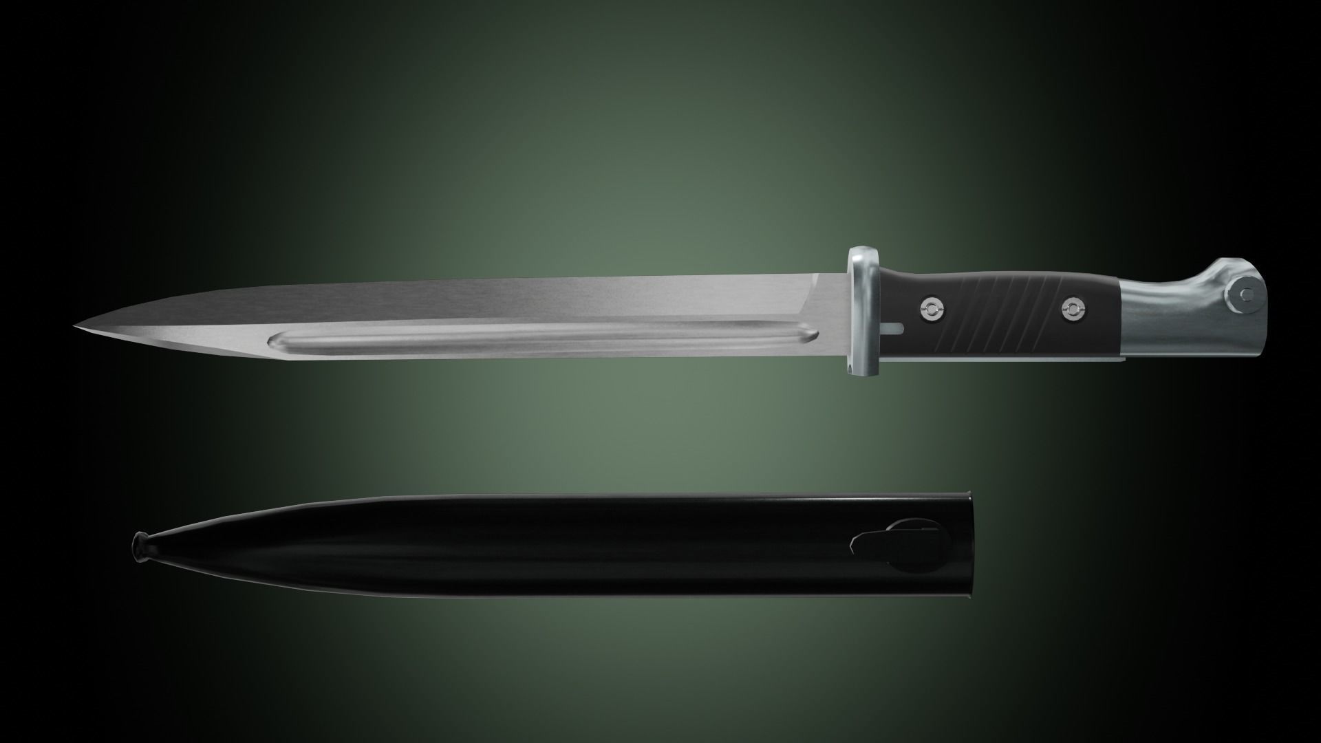 k98 bayonet Low-poly 3D model_5