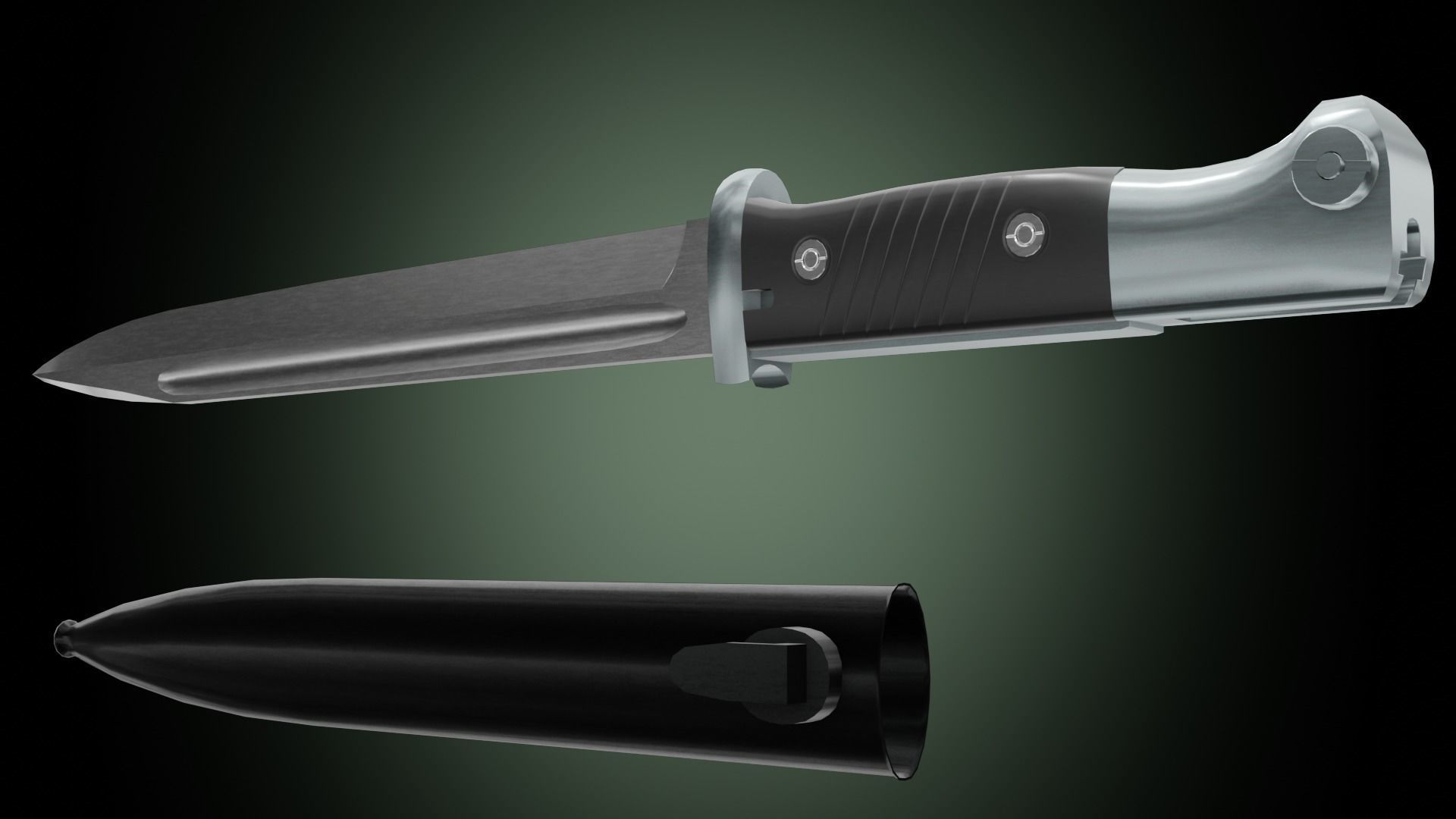 k98 bayonet Low-poly 3D model_17