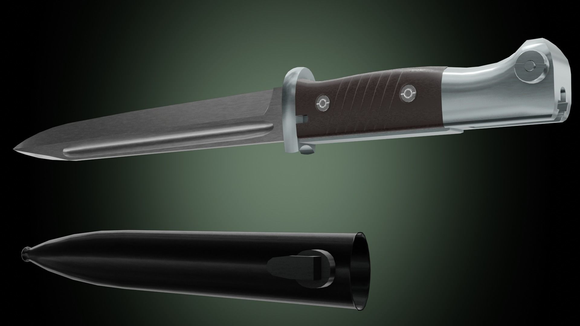 k98 bayonet Low-poly 3D model_16