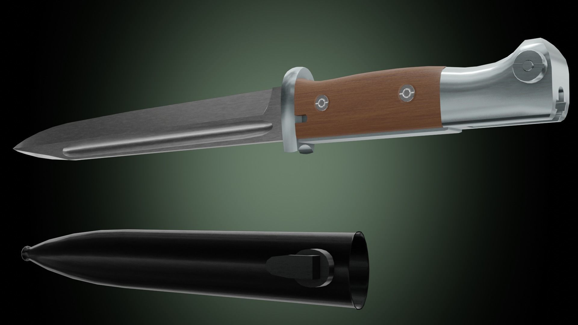 k98 bayonet Low-poly 3D model_15