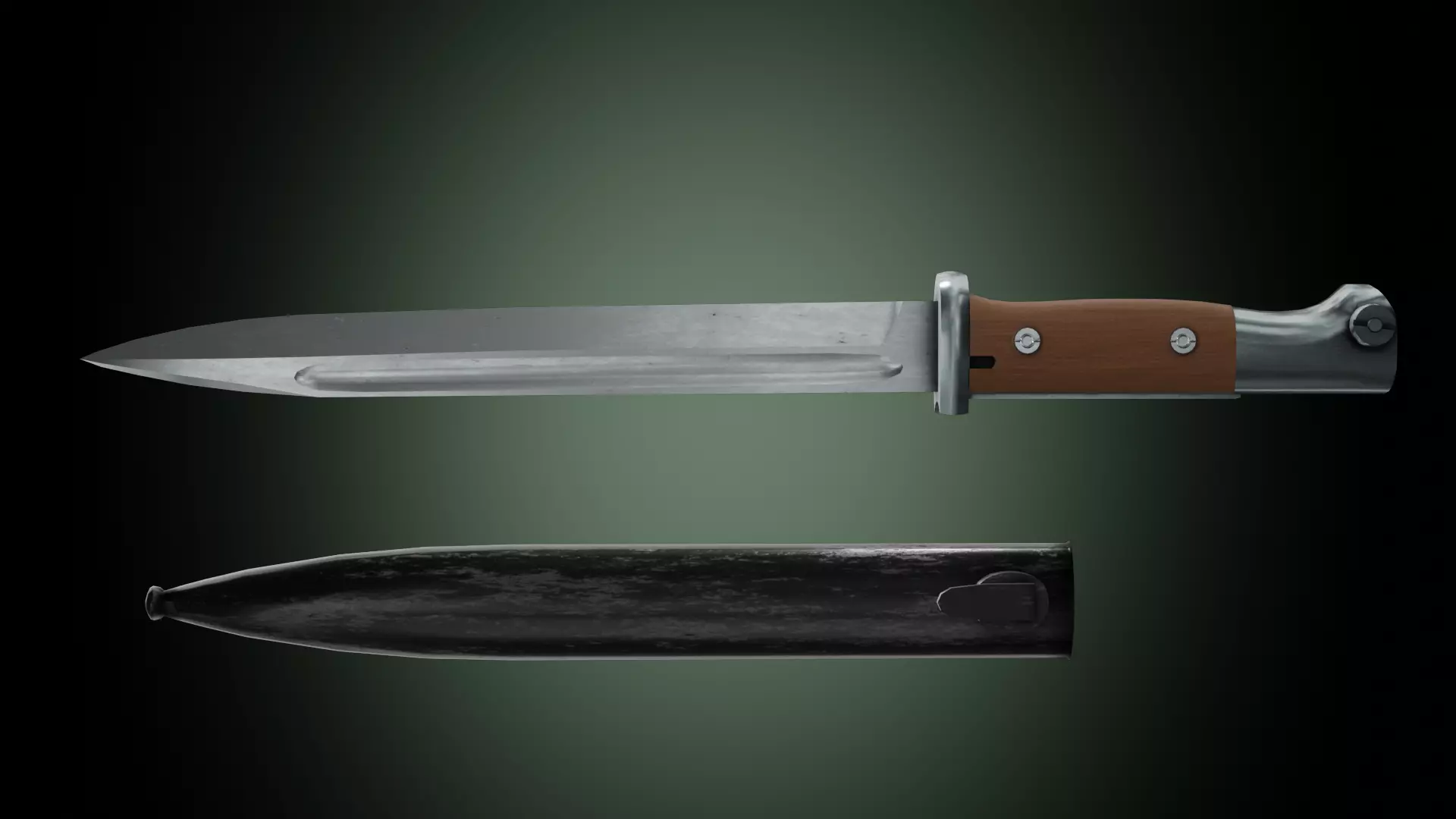 k98 bayonet Low-poly 3D model_0