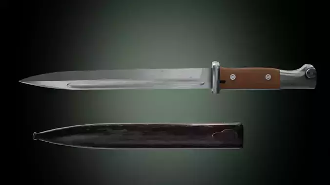 k98 bayonet Low-poly 3D model