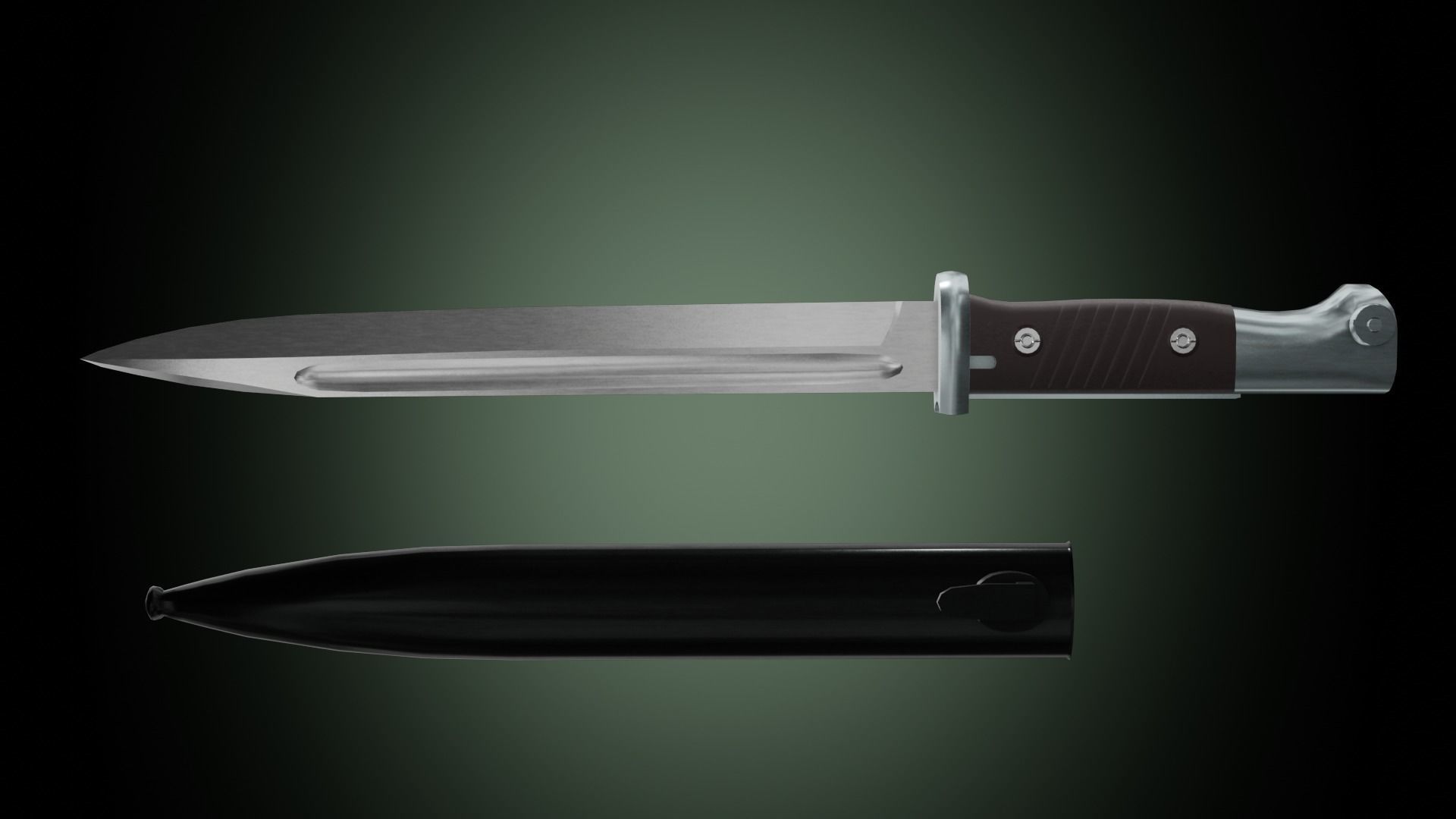 k98 bayonet Low-poly 3D model_4