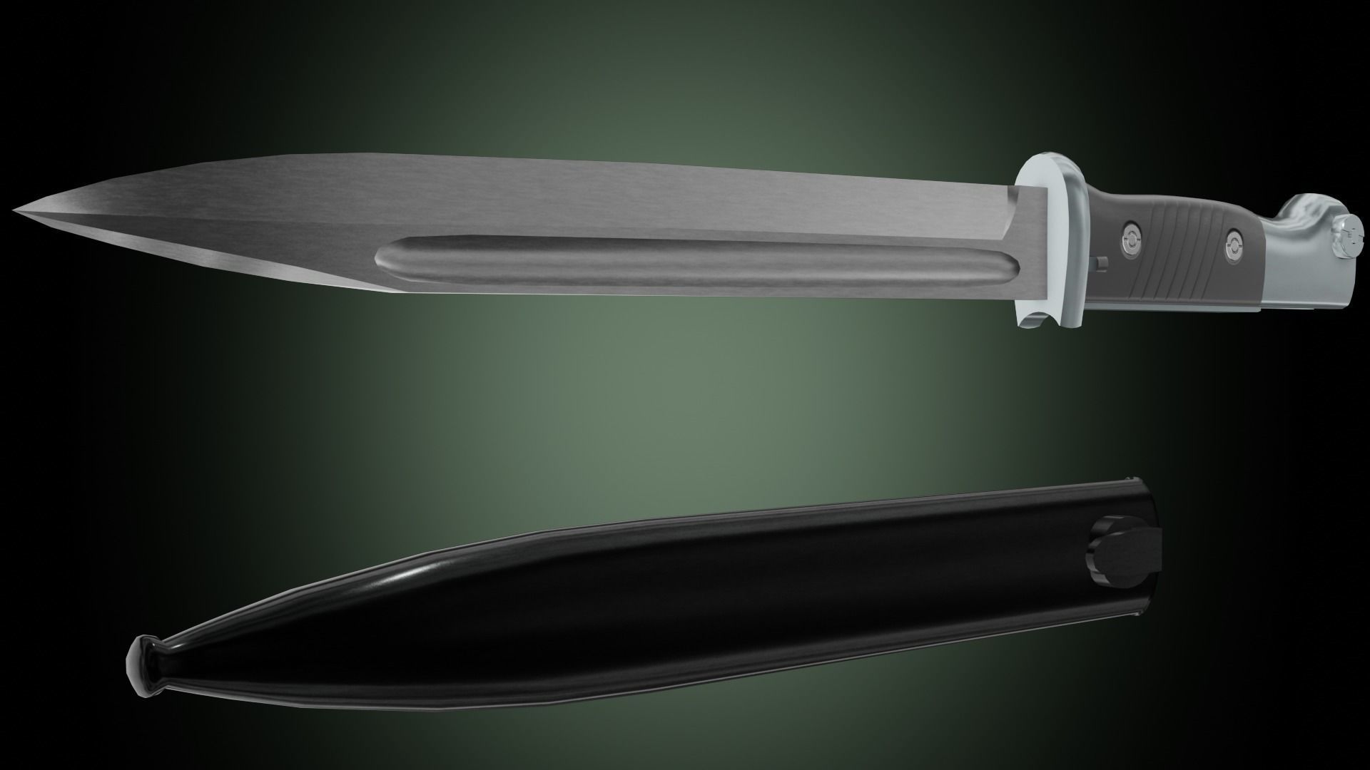 k98 bayonet Low-poly 3D model_11