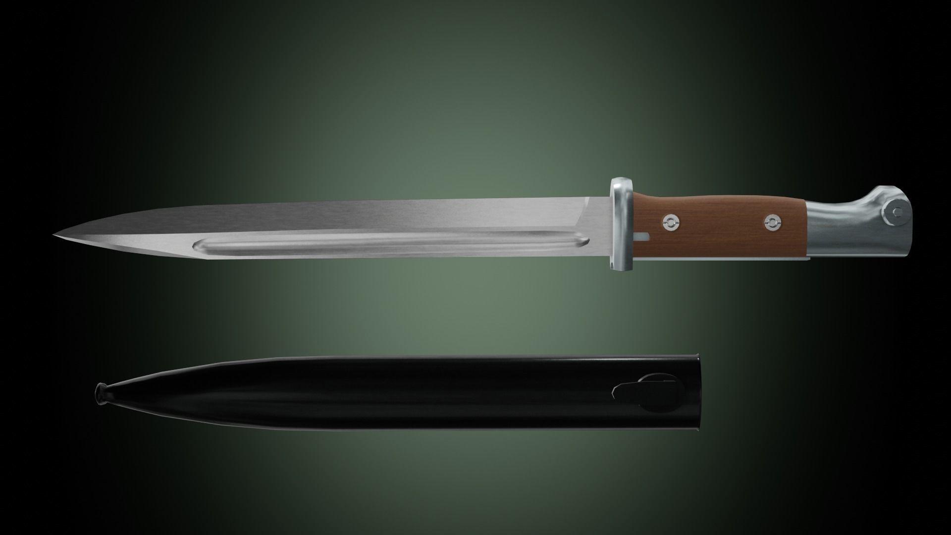 k98 bayonet Low-poly 3D model_3