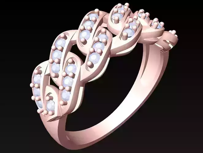 Chain ring - Miami Cuban ring - Link ring - N367 3D print model Chain ring - Miami Cuban ring - Link ring - N367 3D print model