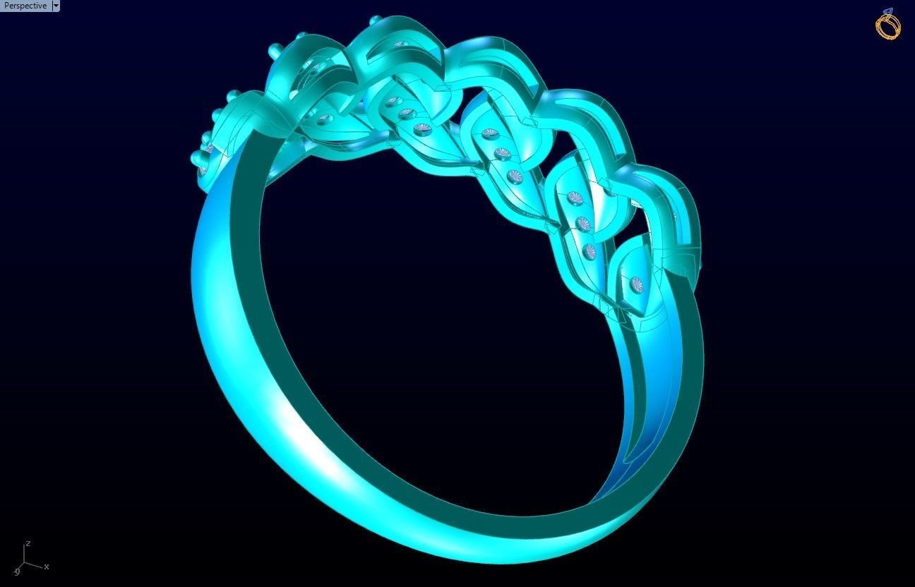 Chain ring - Miami Cuban ring - Link ring - N367 3D print model_8