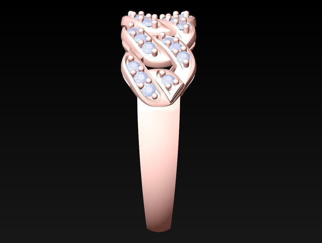 Chain ring - Miami Cuban ring - Link ring - N367 3D print model_3