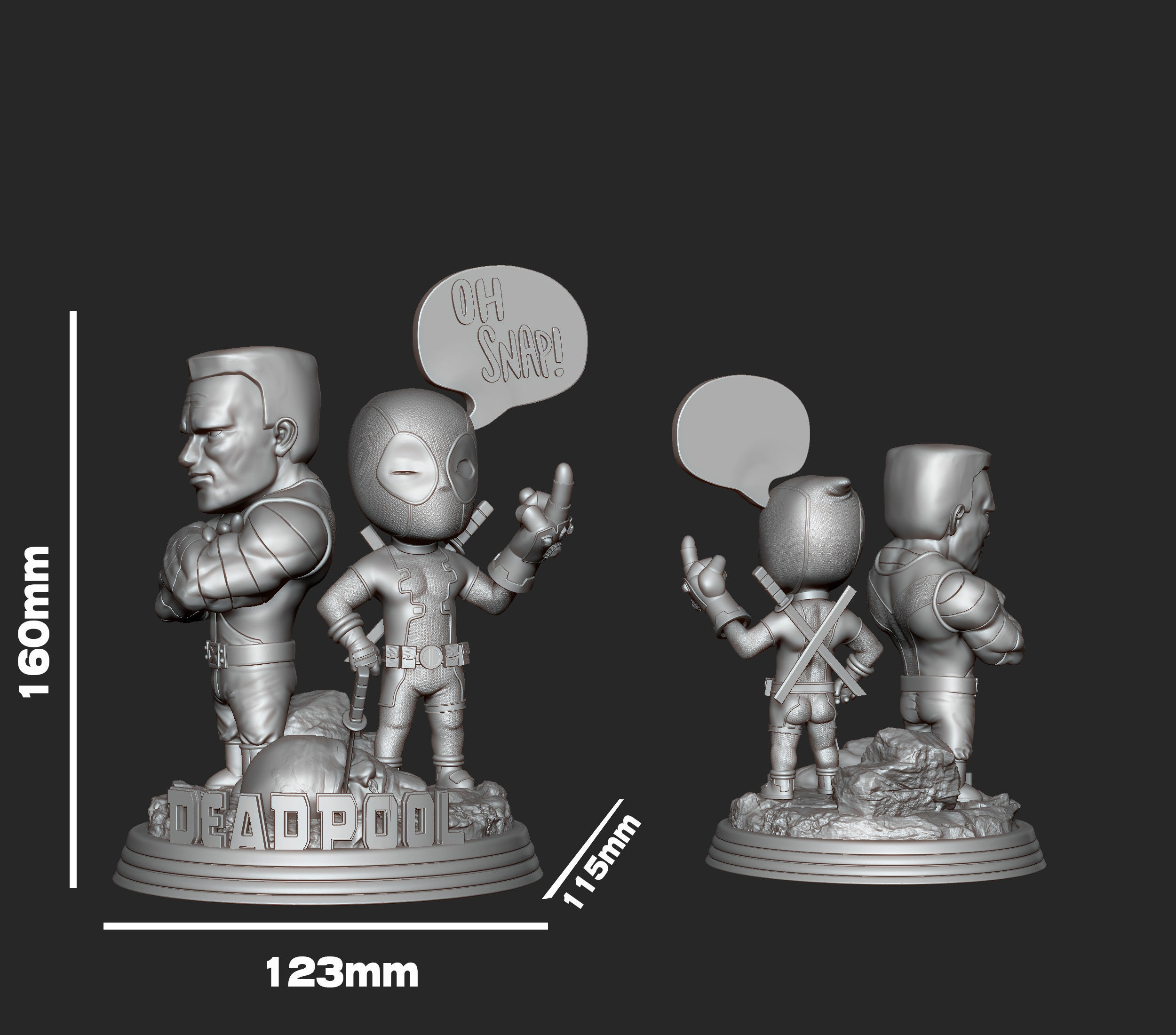 Marvel Deadpool Chibi 3D print model 3D print model_3