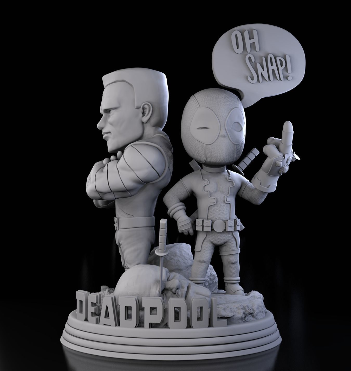 Marvel Deadpool Chibi 3D print model 3D print model_5